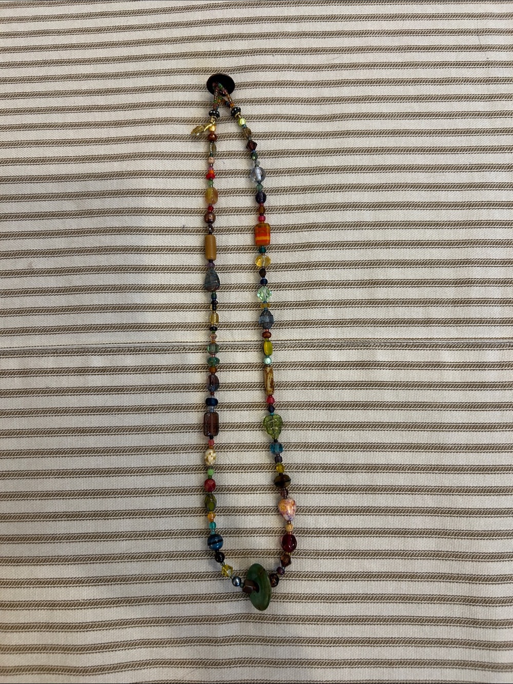 Handcrafted Multicolor Glass Bead Necklace - Women’s Casual Jewelry